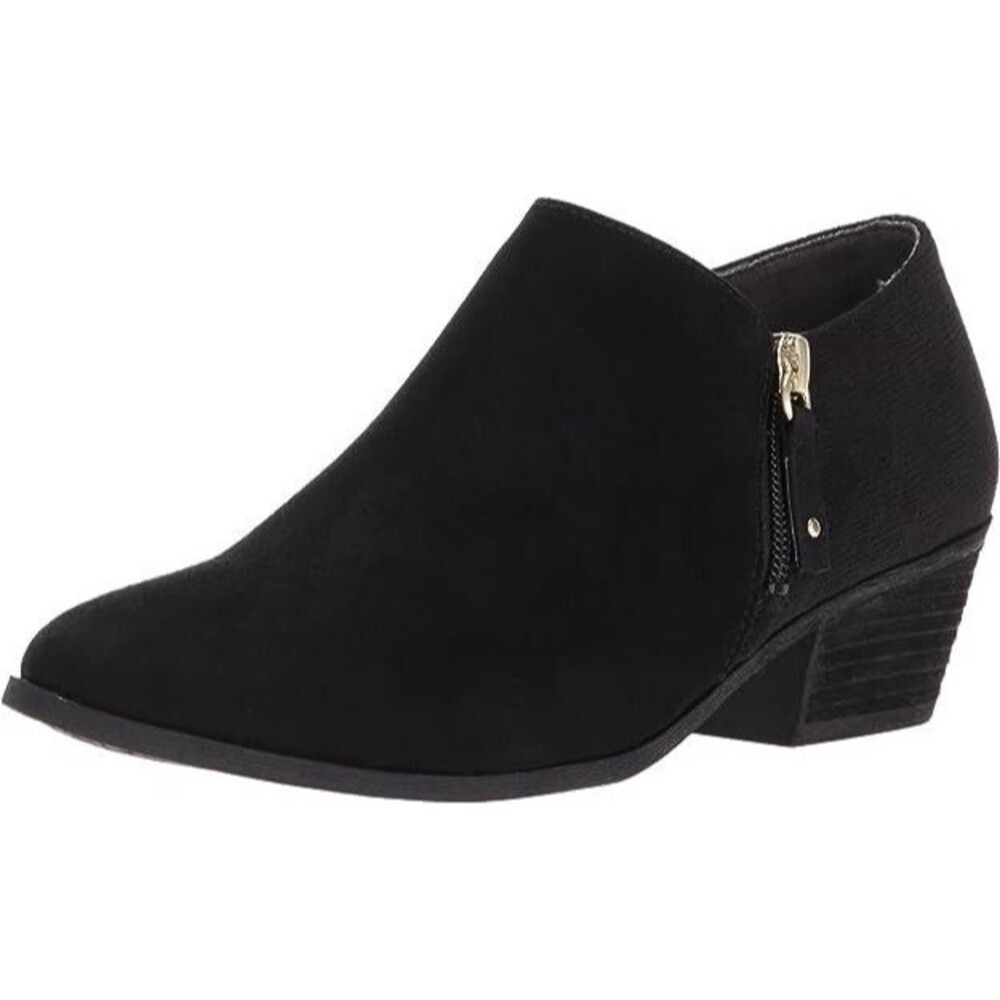 Dr. Scholl's Brief Outside Zip Ankle Booties Women's sz 8 M Black Microfiber